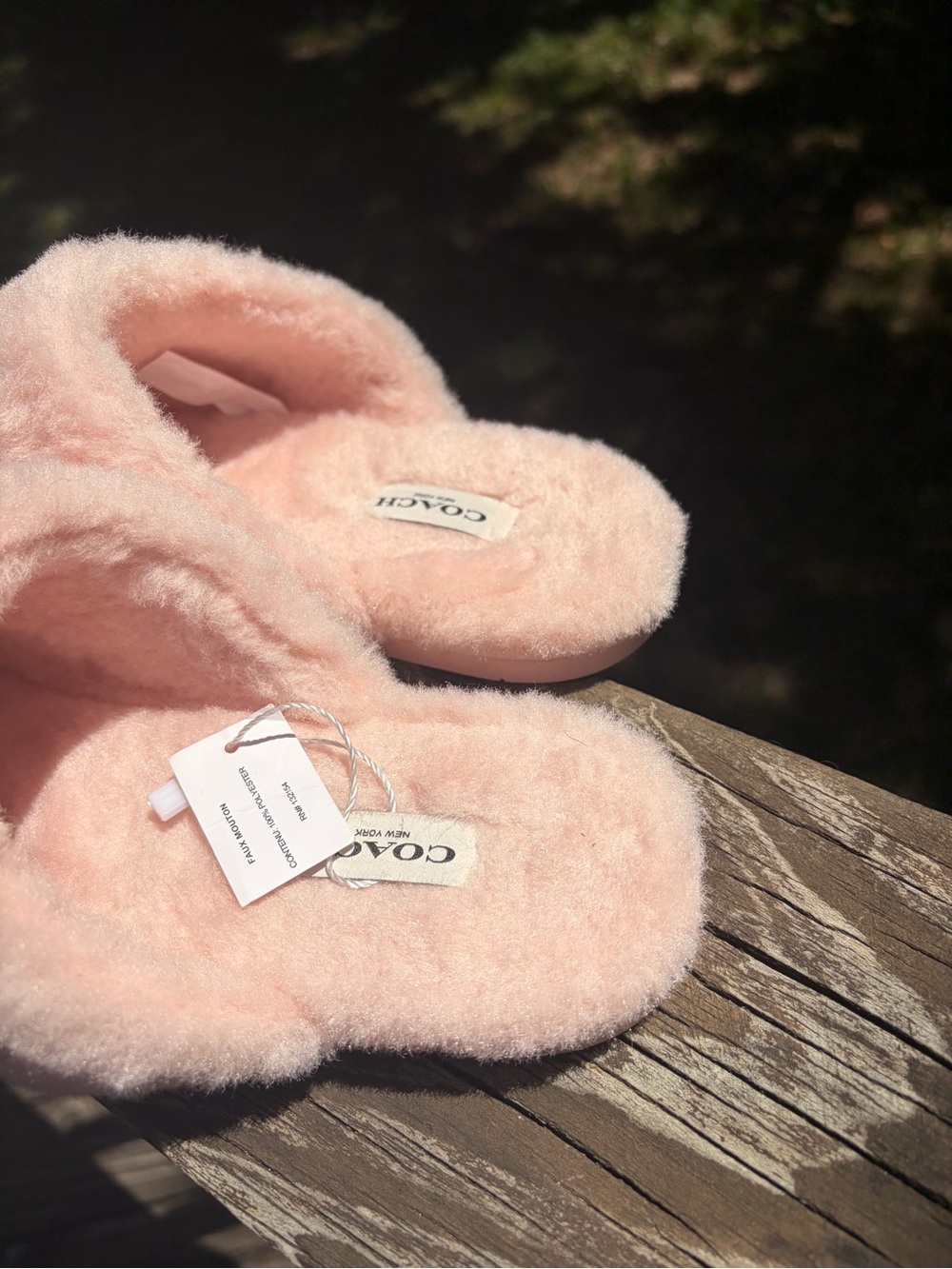 Coach Women's Pink Suede and Shearling Mules NWT - Picture 4 of 5